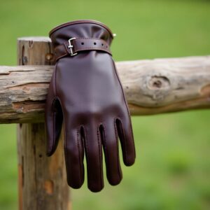 Premium leather glove for horse care